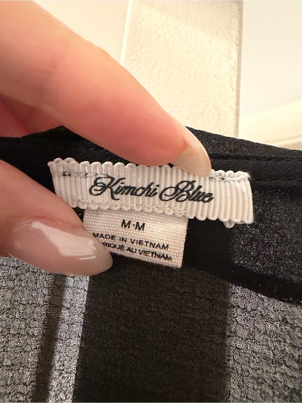 Kimchi blue Sheer Black Tie-Front Ruffle Blouse - Picture 3 of 5